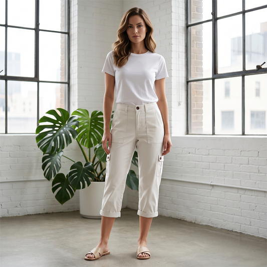 👖 50% OFF NOW! ⏰ Women's Casual Cargo Capri Pants with Pockets – Lightweight & breathable – Perfect for hiking, travel or everyday comfort – durable and practical 🌿