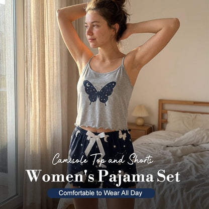 👚 50% OFF NOW! 🌙 Women's Camisole Top & Shorts Pajama Set – Soft, breathable & lightweight – Perfect for warm nights or lounging at home – relaxed fit and comfy 🌸