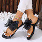 👡 50% OFF NOW! 🌸 Elegant Bow Flat Beach Sandals – Soft footbed & anti-slip sole – Lightweight, feminine – perfect for summer strolls or seaside getaways 🎀