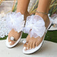 👡 50% OFF NOW! 🌸 Elegant Bow Flat Beach Sandals – Soft footbed & anti-slip sole – Lightweight, feminine – perfect for summer strolls or seaside getaways 🎀