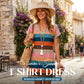 👗 50% OFF NOW! 🎁 Women's Summer Casual V-Neck T-Shirt Dress – Soft, breathable & relaxed fit – Perfect for beach days, errands or lounging – effortless summer style 🌸