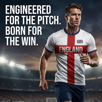 👕 50% OFF NOW! 🏆 England Football Tee – Red Cross & flag graphic, athletic fit & breathable – Perfect for match days, training or showing your pride for World Cup 2026 ⚽
