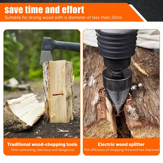 🔧 50% OFF NOW! ⏰ Heavy Duty Log Splitter Screw Cone Drill Bits – Hardened steel & self-starting tip – Splits logs fast, fits most drills – perfect for camping or firewood prep 🪵