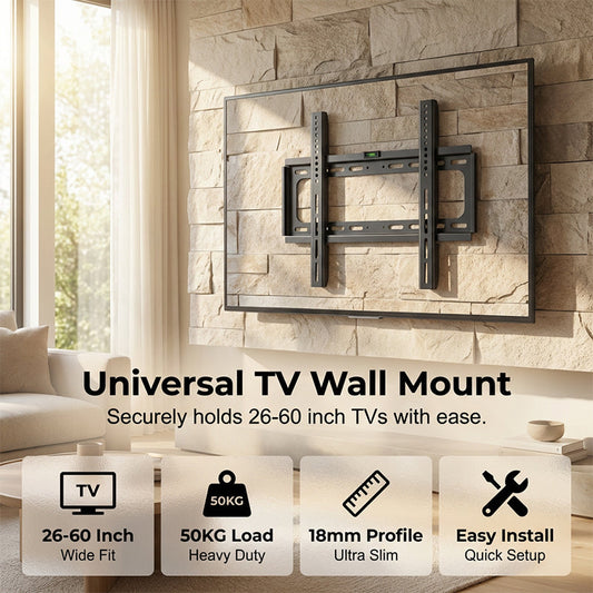 📺 50% OFF NOW! 🏆 Heavy-Duty Tilting TV Wall Mount – Low-profile design & easy install – Fits 26-55 inch TVs – holds up to 88 lbs – perfect for living rooms or bedrooms 🔧