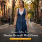 👗 50% OFF NOW! 🌸 Women's Button-Front Denim Overall Midi Dress – Soft denim & relaxed fit – Vintage look, side pockets – perfect for casual days or summer layering ✨
