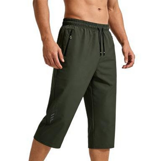 👖 50% OFF NOW! 🏃 Men's Quick-Dry 3/4 Capri Jogger Pants – Lightweight & breathable – Elastic waist, tapered fit – perfect for gym, travel or hot summer days ☀️