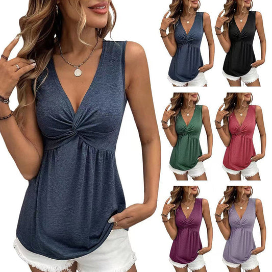 👚 50% OFF NOW! 🏆 Elegant Slimming V-Neck Tank Top – Soft, stretchy & flattering fit – Perfect for layering or solo – lightweight & breathable for summer 🌸