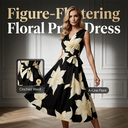 👗 50% OFF NOW! 🌸 Women's Sleeveless Floral Print Dress – Lightweight & flowy – Flattering A-line, perfect for summer parties or beach days – breezy and romantic ✨