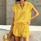 👚 50% OFF NOW! 🌸 Women's Casual V-Neck Top & Shorts Set – Soft, breathable & relaxed fit – Perfect for summer lounging, beach or casual days – easy 2-piece style 🩳