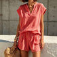 👚 50% OFF NOW! 🌸 Women's Casual V-Neck Top & Shorts Set – Soft, breathable & relaxed fit – Perfect for summer lounging, beach or casual days – easy 2-piece style 🩳