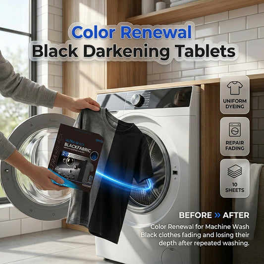 👕 BUY 2 GET 1 FREE! 🖤 Ultra-Black Clothing Blackening Sheets – Restores faded black clothes & prevents graying – Safe for mixed loads, no dye mess – perfect for jeans, tees & uniforms ✨