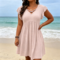 👗 50% OFF NOW! 🌸 Women's Criss-Cross V-Neck Flutter Sleeve Flowy Dress – Lightweight & romantic – Flattering fit, perfect for parties, beach or brunch – breezy & elegant 💃