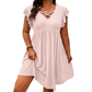 👗 50% OFF NOW! 🌸 Women's Criss-Cross V-Neck Flutter Sleeve Flowy Dress – Lightweight & romantic – Flattering fit, perfect for parties, beach or brunch – breezy & elegant 💃