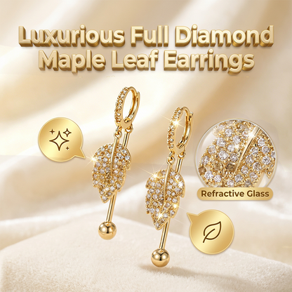 🍁 50% OFF NOW! 💎 Full Diamond Maple Leaf Earrings – Sparkling & lightweight – Elegant nature-inspired design – perfect for daily wear or Canadian-themed gifts 🇨🇦