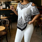 👚 50% OFF NOW! 🌸 Boho Chic Cold Shoulder Top – Irregular hem & short sleeve – Lightweight, flowy & perfect for summer days or beach cover-ups – relaxed and stylish 🌊