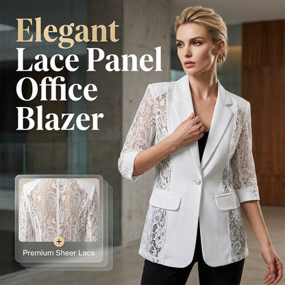 🧥 50% OFF NOW! 👑 White Lace Blazer – Slim fit, 3/4 sleeve & elegant transition – Breathable lining, perfect for weddings, parties or chic office wear – lightweight and sophisticated ✨