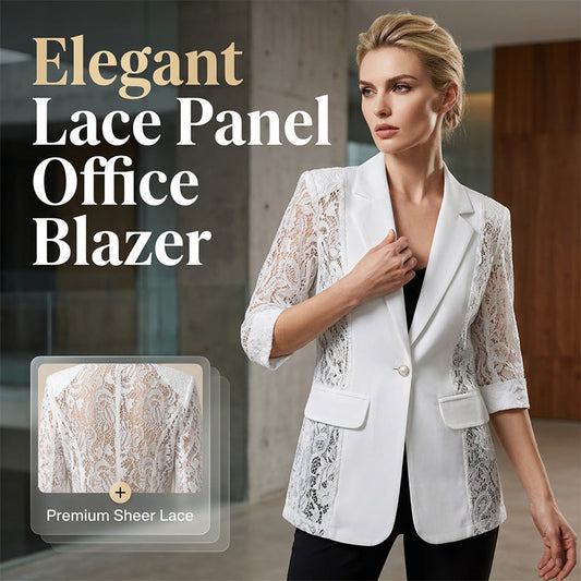 🧥 50% OFF NOW! 👑 White Lace Blazer – Slim fit, 3/4 sleeve & elegant transition – Breathable lining, perfect for weddings, parties or chic office wear – lightweight and sophisticated ✨