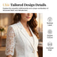 🧥 50% OFF NOW! 👑 White Lace Blazer – Slim fit, 3/4 sleeve & elegant transition – Breathable lining, perfect for weddings, parties or chic office wear – lightweight and sophisticated ✨