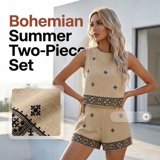 👗 50% OFF NOW! ✨ Women's Bohemian Print Sleeveless Top & Shorts Set – Lightweight & flowy – Perfect for summer vacations, beach days or casual brunch – breezy 2-piece style 🌸