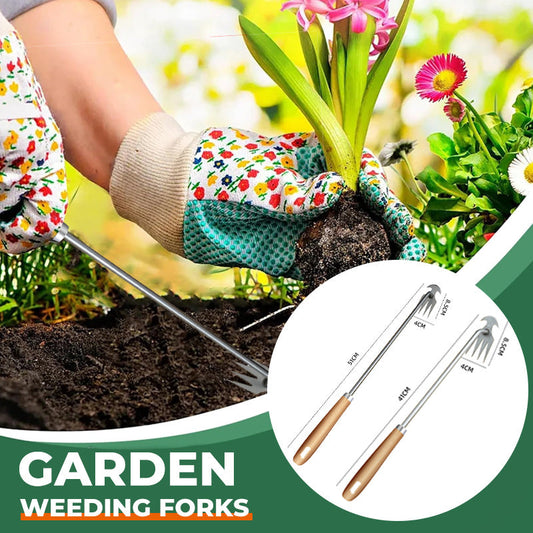 🌿 50% OFF NOW! 🔧 Multifunctional Garden Weeding Forks with Wooden Handle – Ergonomic grip & rust-resistant – Perfect for removing weeds, aerating soil or cultivating – durable and eco-friendly 🌱