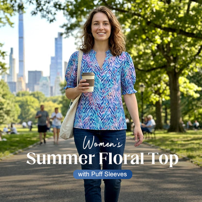 👚 50% OFF NOW! 🌸 Women's Summer Floral Top with Puff Sleeves – Lightweight & breathable – Romantic design, perfect for brunch or garden parties – easy and chic 💃