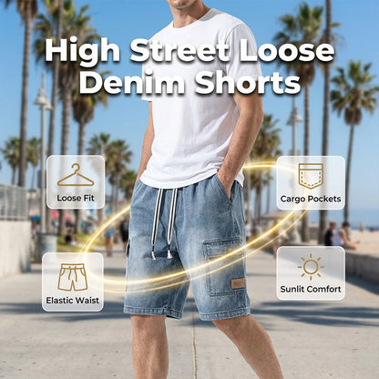 🩳 50% OFF NOW! ⏰ Men's High Street Loose Denim Shorts – Relaxed fit & durable cotton – Perfect for summer, casual outings or street style – comfortable and trendy 🔥