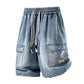 🩳 50% OFF NOW! 🏙️ Men's Loose Denim Cargo Shorts – High street style & adjustable fit – Durable cotton, perfect for skatepark or summer streets 🛹