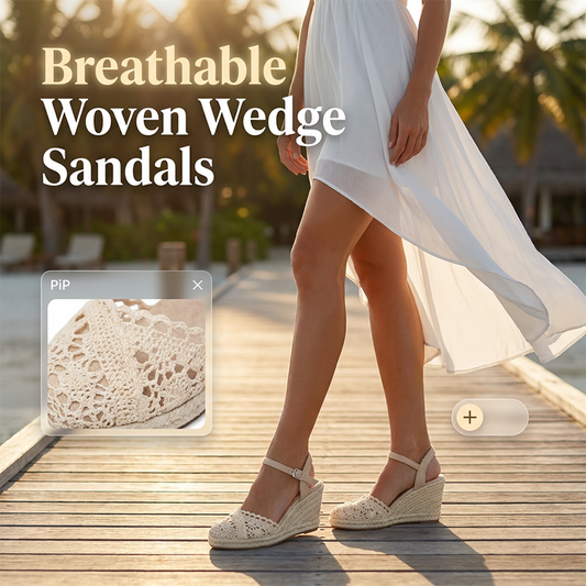 👡 60% OFF NOW! 🏆 Women's Wedge Sandals – Breathable straw woven & lightweight – Cushioned footbed, non-slip sole – perfect for summer, beach or casual days ☀️