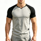 👕 50% OFF NOW! ⏰ Men's V-Notch Raglan Sleeve Athletic T-Shirt – Breathable & lightweight – Modern fit, moisture-wicking – perfect for gym, running or casual days 💪