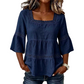 👚 60% OFF NOW! ⏰ Elegant Square Neck Summer Blouse – Breezy fabric & relaxed fit – Perfect for warm days, brunch or office – feminine and versatile 🌸