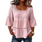 👚 60% OFF NOW! ⏰ Elegant Square Neck Summer Blouse – Breezy fabric & relaxed fit – Perfect for warm days, brunch or office – feminine and versatile 🌸