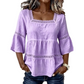 👚 60% OFF NOW! ⏰ Elegant Square Neck Summer Blouse – Breezy fabric & relaxed fit – Perfect for warm days, brunch or office – feminine and versatile 🌸