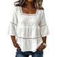 👚 60% OFF NOW! ⏰ Elegant Square Neck Summer Blouse – Breezy fabric & relaxed fit – Perfect for warm days, brunch or office – feminine and versatile 🌸