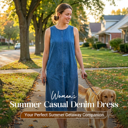 👗 60% OFF NOW! 🌸 Women's Summer Casual Denim Dress – Soft, breathable & relaxed fit – Button-down style, perfect for beach or brunch – easy, breezy summer essential ✨
