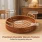 🧺 50% OFF NOW! 🥳 Round Imitation Rattan Serving Basket with Handles – Lightweight & durable – Perfect for bread, fruit or snacks – boho style for table or picnic 🌿