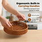 🧺 50% OFF NOW! 🥳 Round Imitation Rattan Serving Basket with Handles – Lightweight & durable – Perfect for bread, fruit or snacks – boho style for table or picnic 🌿
