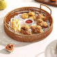 🧺 50% OFF NOW! 🥳 Round Imitation Rattan Serving Basket with Handles – Lightweight & durable – Perfect for bread, fruit or snacks – boho style for table or picnic 🌿