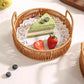 🧺 50% OFF NOW! 🥳 Round Imitation Rattan Serving Basket with Handles – Lightweight & durable – Perfect for bread, fruit or snacks – boho style for table or picnic 🌿