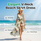 👗 50% OFF NOW! 🌊 Elegant V-Neck Beach Skort Dress – Built-in shorts & lightweight – Flowy, breezy – perfect for seaside walks or summer parties – chic and practical 🌸