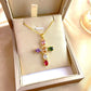 💎 50% OFF NOW! ✨ Women's Colorful Zircon Cross Pendant Necklace – Sparkling & lightweight – Faith-inspired design, perfect for daily wear or gifting – elegant and meaningful ✝️
