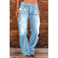 👖 50% OFF NOW! 🔥 Women's Distressed Slim Fit Flare Jeans – Stretchy denim & vintage look – Ripped details, flattering fit – perfect for casual days or edgy street style ✨