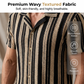 👔 50% OFF NOW! 💥 Men's Breathable Vertical Stripe Short Sleeve – Wavy texture & Cuban collar – Relaxed fit, perfect for summer or casual beach days – lightweight and stylish 🌊