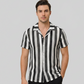 👔 50% OFF NOW! 💥 Men's Breathable Vertical Stripe Short Sleeve – Wavy texture & Cuban collar – Relaxed fit, perfect for summer or casual beach days – lightweight and stylish 🌊