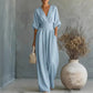 👗 60% OFF NOW! ✨ Women's V-Neck High Waist Wide Leg Jumpsuit – Flowy & lightweight – Flattering fit, perfect for summer events or resort wear – effortless elegance 🌸