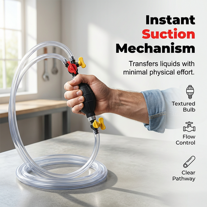⛽ 50% OFF NOW! 🔧 Manual Siphon Pump with High-Flow Valve – Transfers fuel, water & oil – Non-slip bulb, crush-resistant hose – perfect for car, boat or garden use 🌊