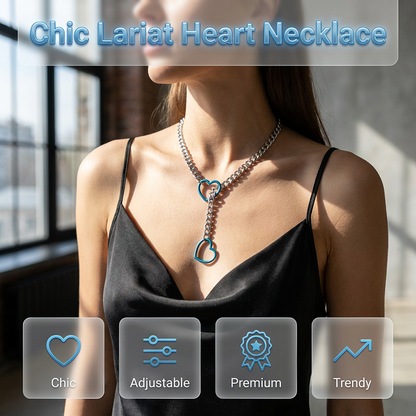 💎 60% OFF NOW! ⏰ Modern Lariat Heart Pendant Necklace – Minimalist design & adjustable chain – Perfect for gifting or daily elegance – sleek and meaningful ❤️
