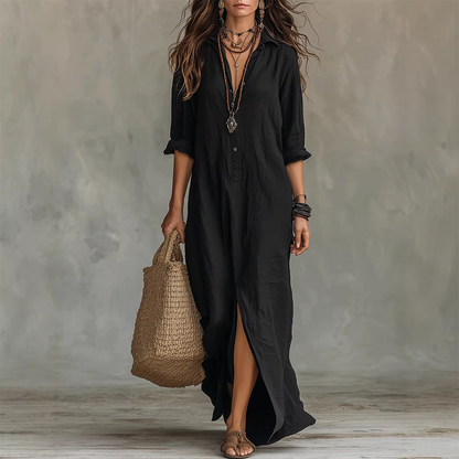 👗 50% OFF NOW! ⏰ Casual Loose Fit Maxi Dress with Front Slit – Lightweight & breathable – Effortless style, perfect for summer days or beach cover-ups 🌊