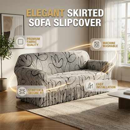 ❄️Summerfresh 50% OFF!🛋️Stretch Sofa Slipcover – Instant Living Room Refresh with Ruffled Skirt