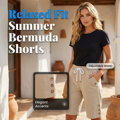 🩳 50% OFF NOW! 🌸 Women's Casual Drawstring Bermuda Shorts – Soft, breathable & relaxed fit – Perfect for lounging, travel or warm days – comfortable and versatile 🌞