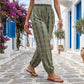 👖 50% OFF NOW! 🌸 Women's Smocked High Waist Printed Lantern Pants – Flowy, breathable & elastic waist – Perfect for summer, beach or resort – trendy and comfortable 🌿